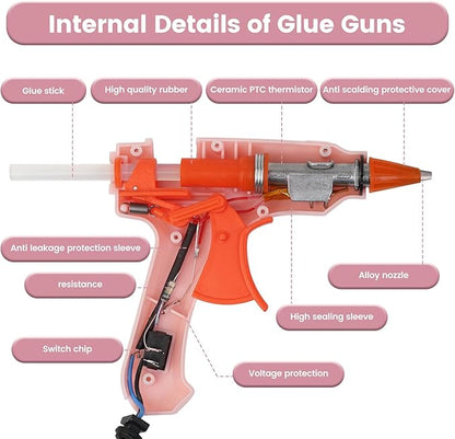 Hot Glue Gun, Mini Hot Glue Gun Kit with 30 Glue Sticks, Fast Preheating Hot Melt for School Crafts DIY Arts and Quick Home Repairs, 20w Pink