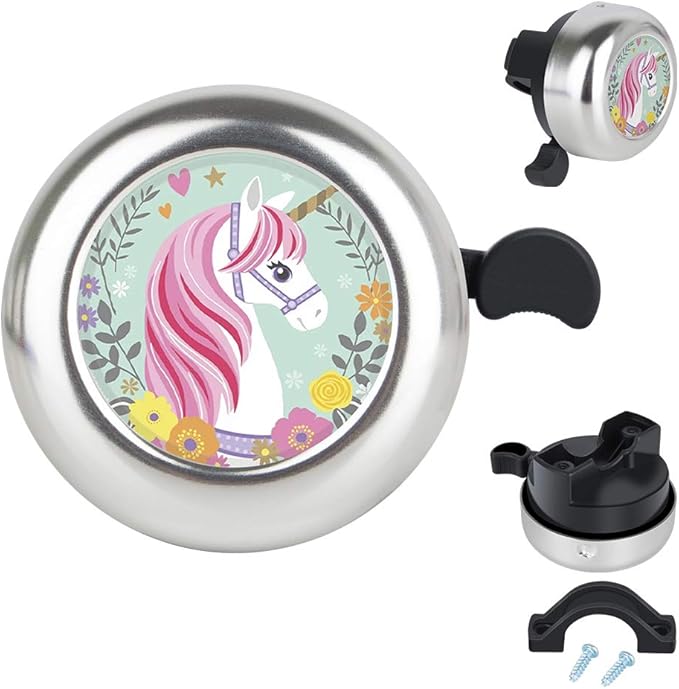 MZELQ Bicycle Bell Cute Clear Sound Adjustable Size Aluminum Bike Accessories Bell Ring for Girls Women Kids Adults