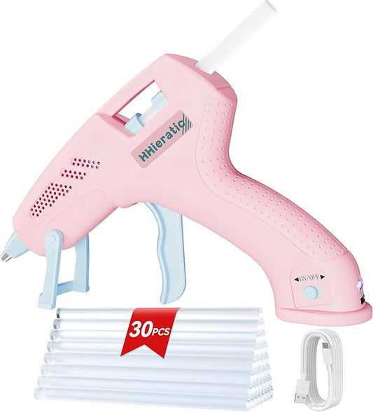 Mini Hot Glue Gun with 30 Sticks,Glue Gun Kit with USB Charge,Fast Preheating 20W Hot Glue Gun Kit Craft Glue Guns for Craft, DIY, Repairs