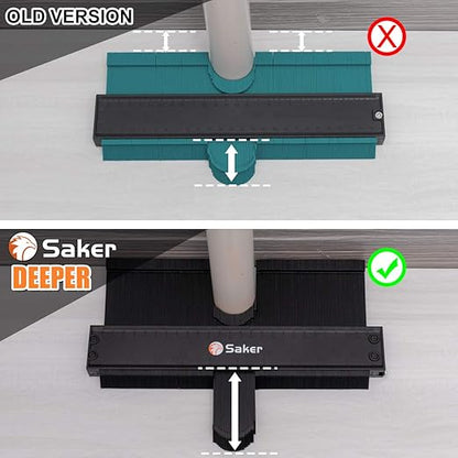 Saker Contour Duplication Gauge-Adjustable Lock -Precisely Copy Irregular Shape -Irregular Welding Woodworking Tracing - Must Have Tool for DIY Handyman, Construction(10 Inch+5 Inch) (Black)