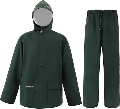 Rain Suit For Men & Women Waterproof Heavy Duty Rain Gear Reflective Jacket for Fishing Outdoor Work Raincoats