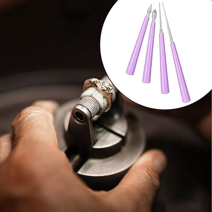 4 PCS Bead Reamer Tool for Jewelry Making - Diamond Tipped Set, Craft Beading Hole Enlarger, Burr Remover, Bead Expander for Glass, Plastic, Metal, Wood, DIY Jewelry Crafting