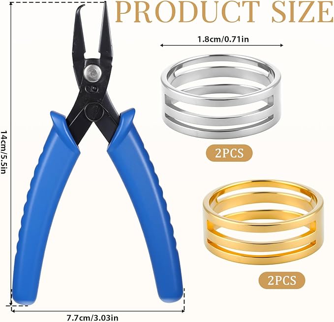 Jump Ring Opener Finger Tools with Split Rings Pliers, 5 Pcs Jump Rings Pliers Stainless Steel Jumps Ring Opener Tool Set Jewelry Making Plier Tools for Beading, Necklace Repair, DIY Crafts
