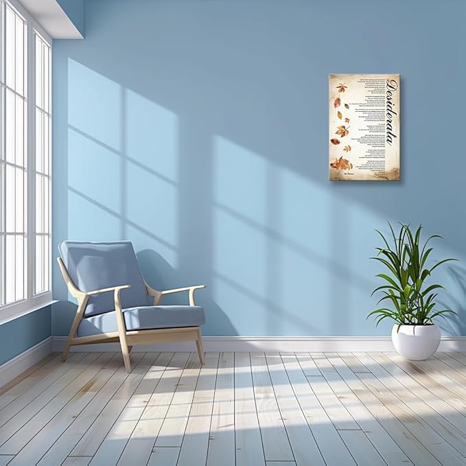 Matniger Desiderata Poem Framed Poster Prints Desiderata Wall Art Vintage Canvas Inspirational Poetry Book Quotes Wall Decor 16x24inches