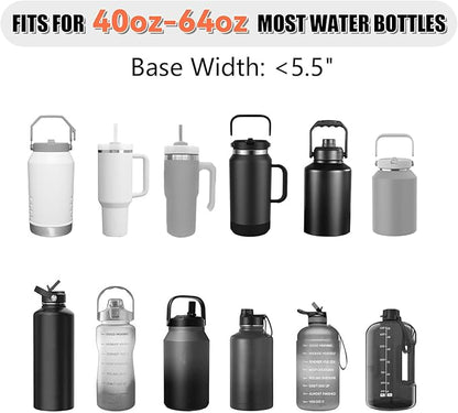 Water Bottle Carrier Bag with Strap, Sling Bag for Walking, Hiking, Cycling, Black, 40 Ounces