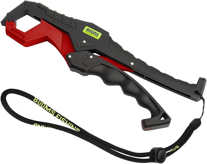 Booms Fishing G05 Lip Gripper Saltwater, 9.4" Plastic Catfish Grippers Pliers, Grabber Tool With Lanyard, Grips for Kayak Fishing Accessories, Great Holder for Caught Fish