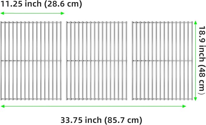 Grill Grate Replacement Parts for Weber Genesis II E-410, E-435, S-435, SE-410, 66089 66097, Kitchen-aid 720-0856V 740-0781, Weber Genesis II LX 400 SER GBS S-435, Stainless Steel
