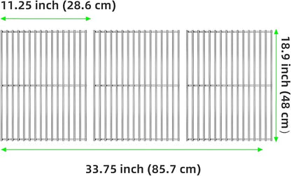 Grill Grate Replacement Parts for Weber Genesis II E-410, E-435, S-435, SE-410, 66089 66097, Kitchen-aid 720-0856V 740-0781, Weber Genesis II LX 400 SER GBS S-435, Stainless Steel