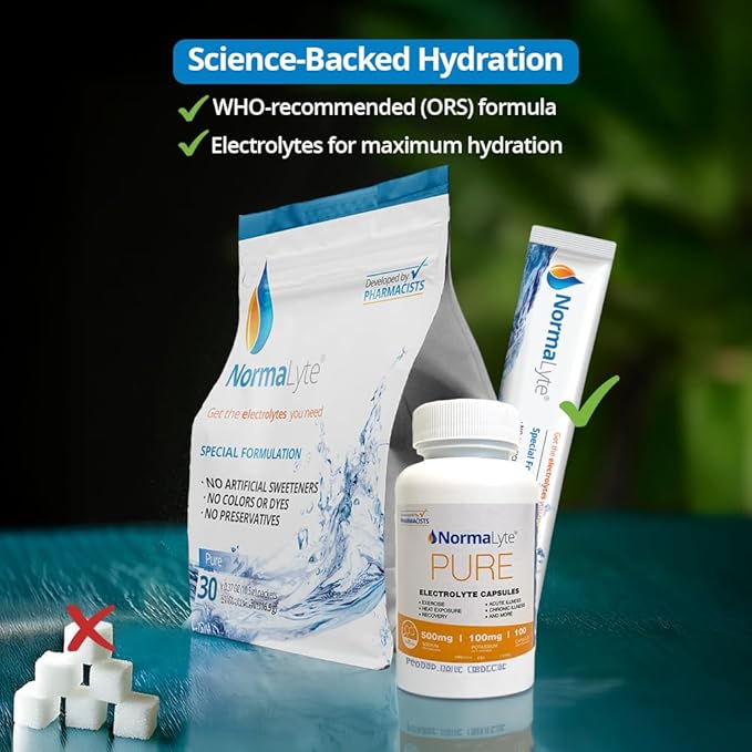 NormaLyte Oral Rehydration Salts and Capsules-Helps Dietary Management of POTS Syndrome Symptoms- Combo of 2