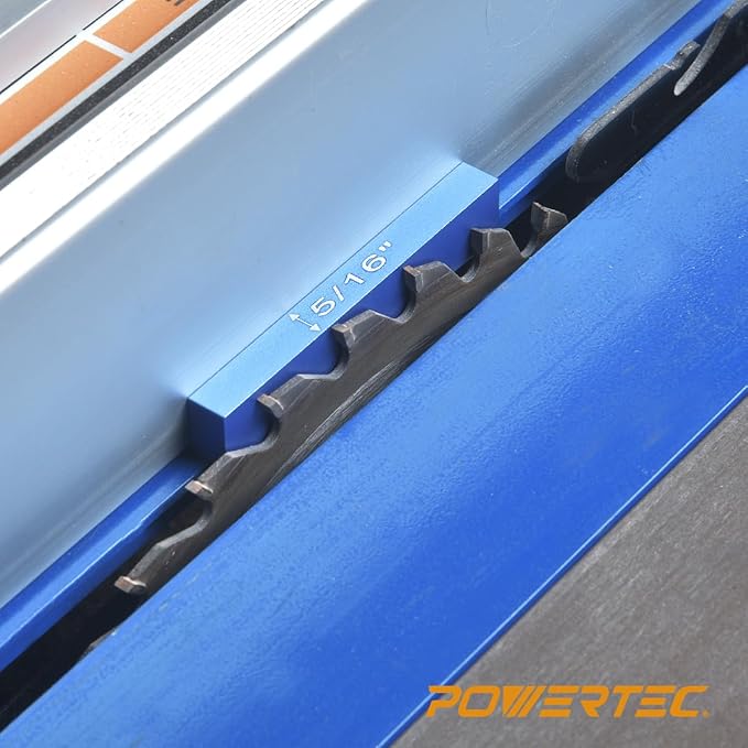 POWERTEC Setup Blocks Height Gauge 15pc Set, Router Table Setup Bars w/L Square 3pc, Machinist Square for Router Fence, Table Saw Blade, Band Saw, Drill Press (72052)