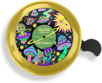 WIRESTER Gold Aluminum Round Bike Bell, Classic Ring Bicycle Bell, Bike Accessories Bell Ring for Adults Kids Girls Boys