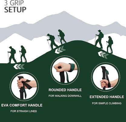 TheFitLife Collapsible Trekking Poles for Hiking – Lightweight Folding Walking Sticks for Men and Women with Extra-Long Foam Handle and Metal Flip Lock