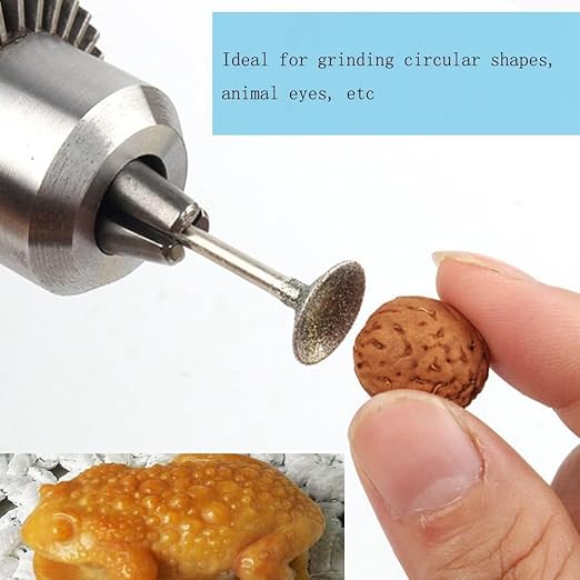 𝐋𝐮𝐨 𝐤𝐞 13 Pcs Bowl Shape Diamond Burr - 3/32'' Shank Diamond Burs Stone Carving Set for Rotary Tools includes Dremel