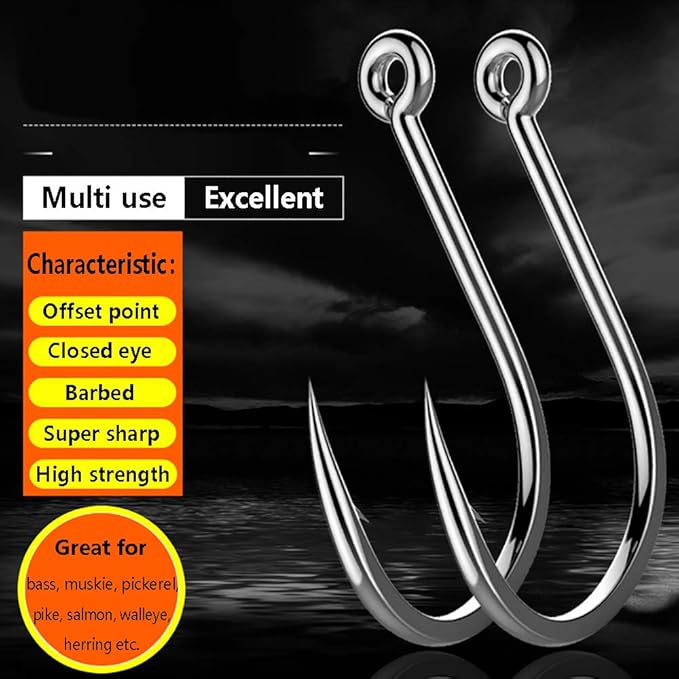 Dyxssm 150pcs/lot Circle Fishing Hooks Extra Strength Octopus Barb Fishing Hook with Offset Ponit