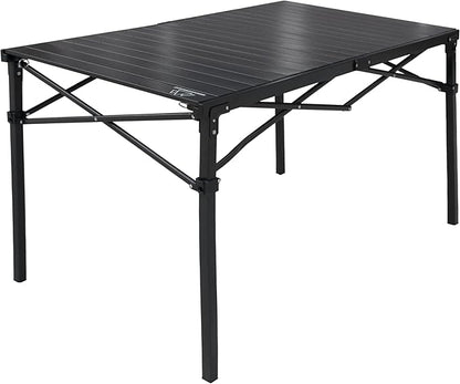 MOUNTAIN SUMMIT GEAR Heavy-Duty Roll-Top Table for Camping (Large) - Portable Aluminum-Top Folding Table with Steel Frame by Caddis Sports