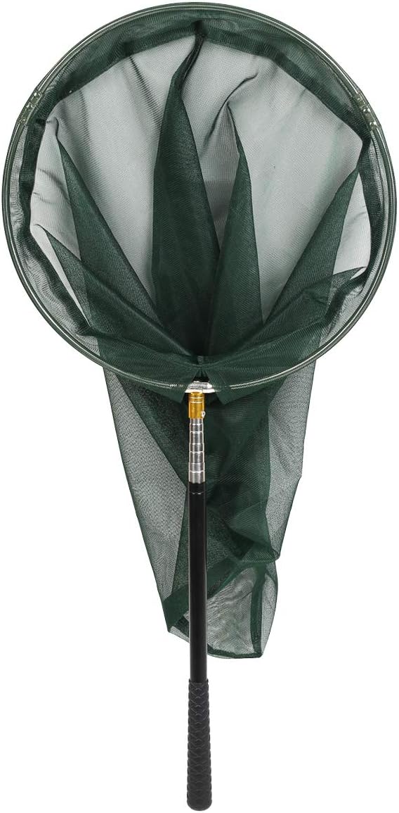 RESTCLOUD Professional Insect and Butterfly Net with 14" Ring, 26" Net Depth, 59" Telescopic Handle Full Extends to 73" Stainless Lockable