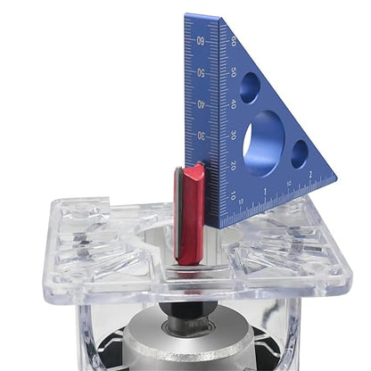 Woodworking Square 45/90 Degree Angles Ruler for Carpenter Aluminum Inch Metric Triangular Layout Square Metric Scale