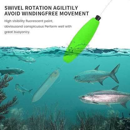 YOTO Peg Floats for Catfish Crappie,Foam Cigar Slip Fishing Corks Bobbers for Santee Rig