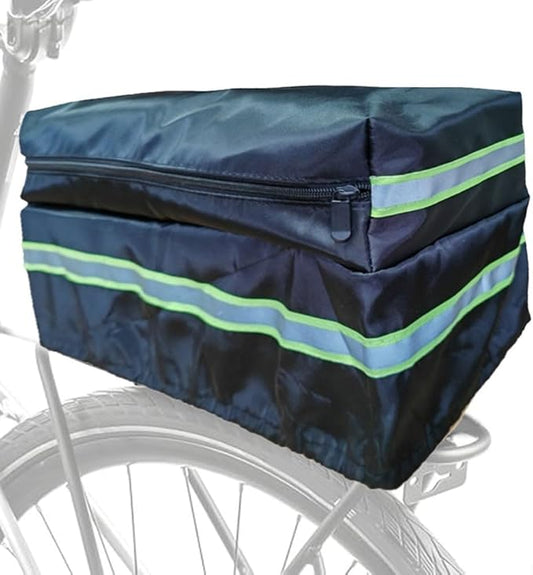 Bicycle Rear Rack Rain Bag, Bike Trunk Rain Bag, Mountain Bike Road Bike Battery Rain Bag, Double-layer Tool Bag, Folding Rear Rack Bag, Battery Cover, Waterproof Rain Cover 40X17X20cm