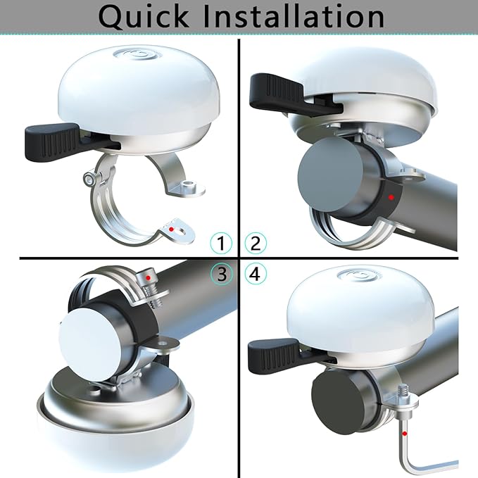 Greallthy Bike Bell Classic Bike Bells for Adults Kids, Bicycle Bell for Handlebars Adult, Loud Sound Beach Cruiser Mountain Bike Bell Accessories.