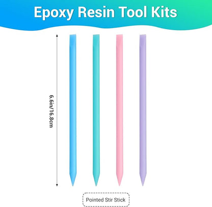 Gartful 4PCS Pointed Silicone Stir Sticks, Reusable Mixing Sticks for Epoxy Resin, Paint, Making Glitter Tumblers Cups, Arts, Crafts, Facial Mask Stirring Rods, 4 Colors