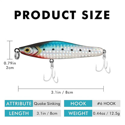 TRUSCEND Easy Catch Swimmax, Magic Noisy Turbulent Wiggling and Vibrating Actions for More Bites, Segmented Swimbait Jointed by Dyneema Strongest Fiber, Lifelike Fishing Lures for Relax Family Fishing