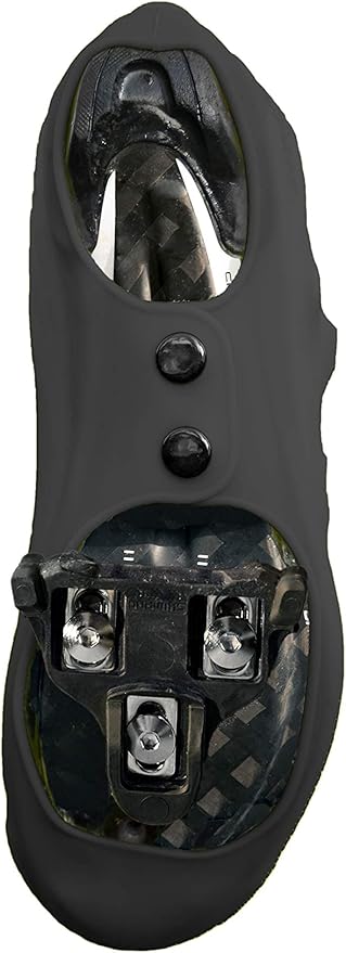 veloToze Tall Silicone Shoe Cover with Snaps - Covers Road Cycling Shoes - Waterproof, Windproof Reusable Boot-Style Overshoes for Bike Rides in Winter, Rain, Cold Weather Biking - for Men and Women