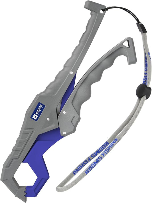 Booms Fishing G05 Lip Gripper Saltwater, 9.4" Plastic Catfish Grippers Pliers, Grabber Tool With Lanyard, Grips for Kayak Fishing Accessories, Great Holder for Caught Fish