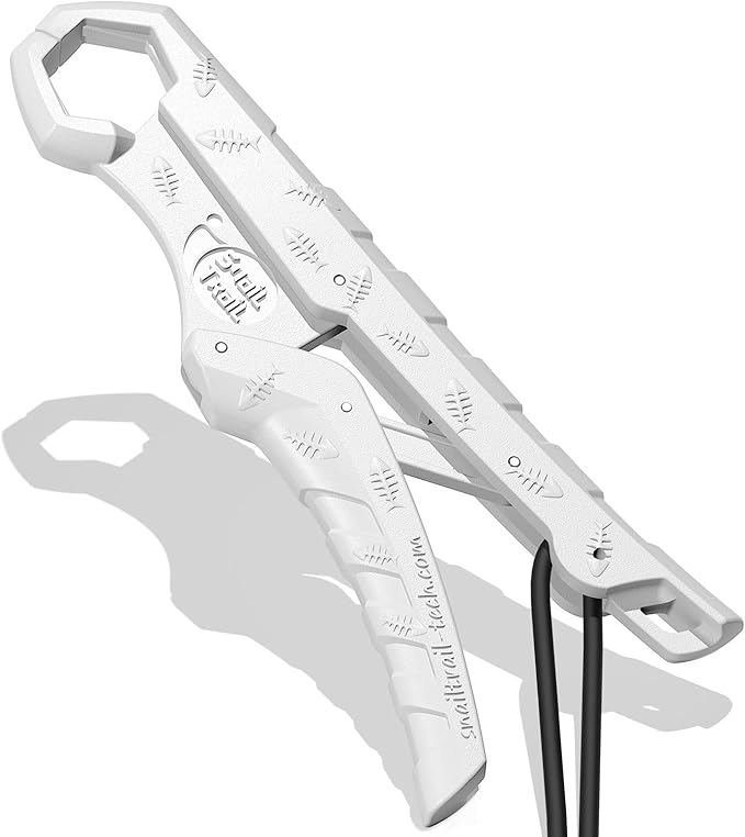 SNAIL TRAIL 7.5''/9'' Floating Fish Gripper, Fishing Grabber, Catfish Mouth Pliers, Caught Bass Holder, Digital Scale Hook Clamp, Saltwater Lip Grip Tool with Lanyard, Gifts for Men