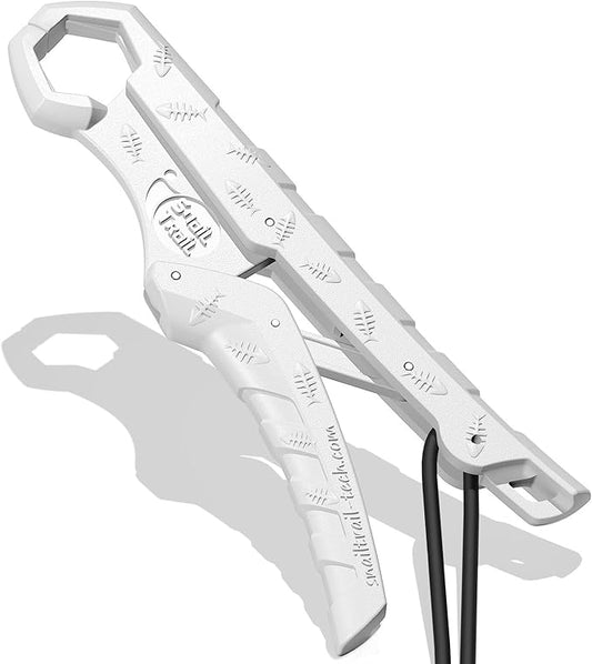 SNAIL TRAIL 7.5''/9'' Floating Fish Gripper, Fishing Grabber, Catfish Mouth Pliers, Caught Bass Holder, Digital Scale Hook Clamp, Saltwater Lip Grip Tool with Lanyard, Gifts for Men