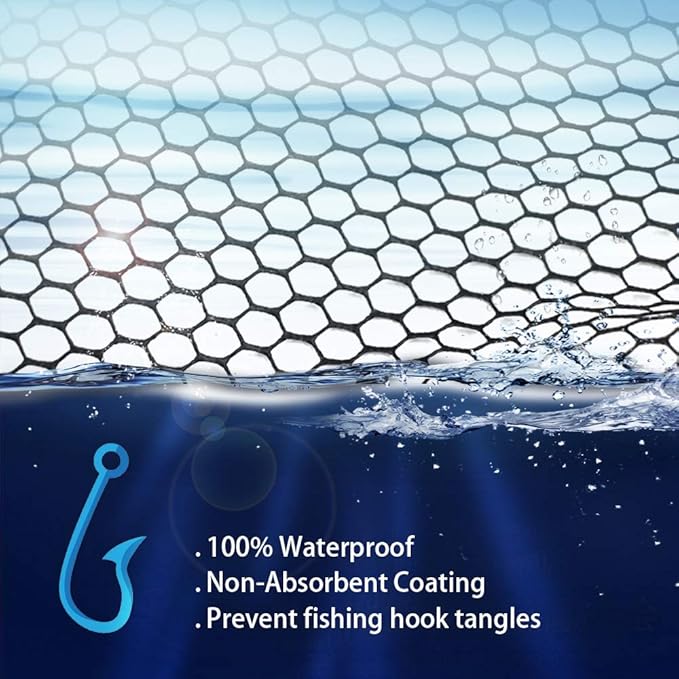 YVLEEN Folding Fishing Net - Foldable Fish Landing Net Robust Aluminum Telescopic Pole Handle and Nylon Mesh 16inch Hoop Size