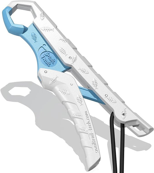 SNAIL TRAIL 7.5''/9'' Floating Fish Gripper, Fishing Grabber, Catfish Mouth Pliers, Caught Bass Holder, Digital Scale Hook Clamp, Saltwater Lip Grip Tool with Lanyard, Gifts for Men