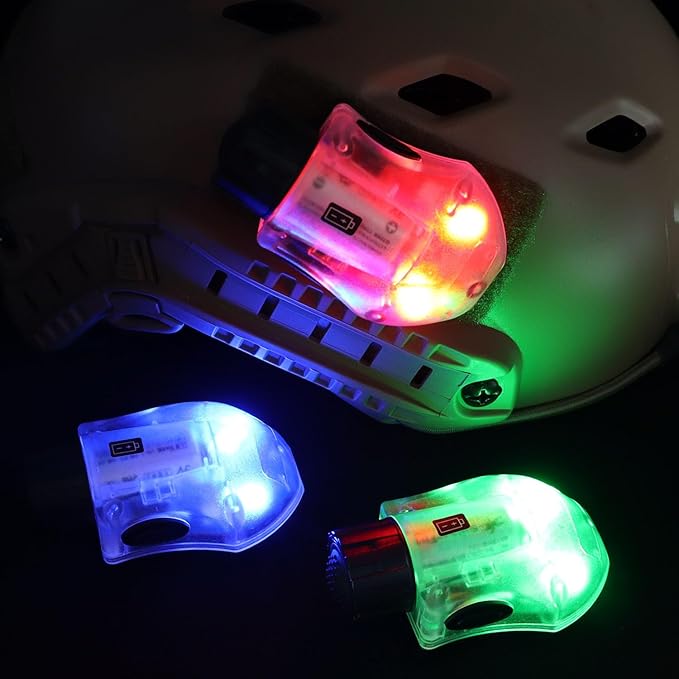 Tactical IR Strobe Helmet Light Military Identification Light with LED Visible Light Constant-on & Strobe Survival Signal Light (Tan-Red)