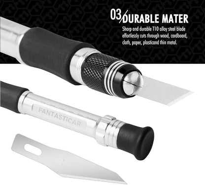 FantastiCAR Craft Knife Precision Cutter Hobby Knife Blades Set (29pcs) for Art Work, Scrapbooking, Stencil, Architecture Modeling, Wood Leather Working