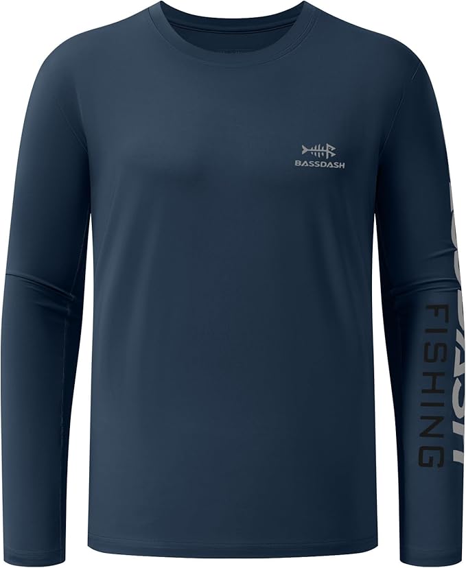 BASSDASH Fishing T Shirts for Men UV Sun Protection UPF 50+ Long Sleeve Tee T-Shirt