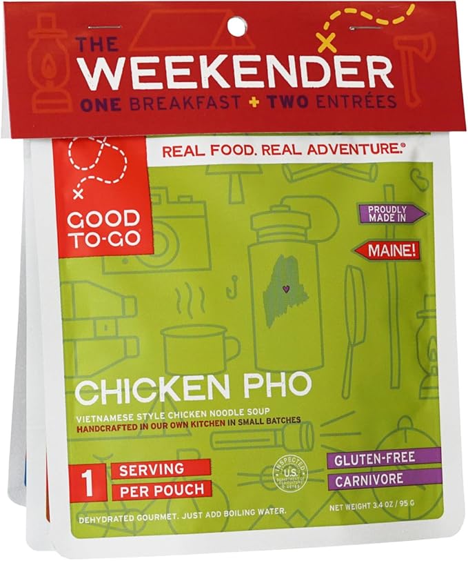 GOOD TO-GO Weekender 3-Pack | 2 Entrees + 1 Breakfast | Camping Food, Backpacking Food | Just Add Water Meals, Backpacking Meals | Dehydrated Meals Taste Better Than Freeze Dried Meals