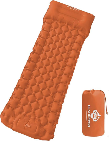 Camping Sleeping Pad, Ultralight Camping Mat with Pillow Built-in Foot Pump Inflatable Sleeping Pads Compact for Camping Backpacking Hiking Traveling Tent