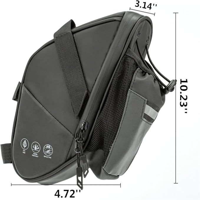 Bike Saddle Bags with Water Bottle Pouch Waterproof Bike Bags Under Seat Pack for Mountain Road Saddle Bag Bicycles Storage Bag 1.5L