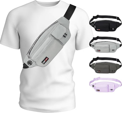 MAXTOP Fanny Packs for Women Men Water Resistant Waist Pack with Key Fob Hook Lightweight Belt Bag with Adjustable Strap Fitness Jogging Hiking Travel Sport