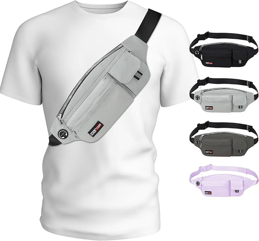 MAXTOP Fanny Packs for Women Men Water Resistant Waist Pack with Key Fob Hook Lightweight Belt Bag with Adjustable Strap Fitness Jogging Hiking Travel Sport