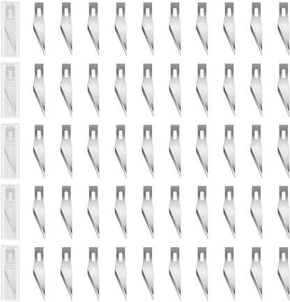 50Pcs #11 Exacto Replacement Blades with Storage Case, SK5 Carbon Steel Precision Hobby Knife Refill Blades for DIT Cutting, Carving, Trimming, Scrapbooking Crafting