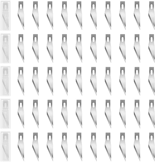 50Pcs #11 Exacto Replacement Blades with Storage Case, SK5 Carbon Steel Precision Hobby Knife Refill Blades for DIT Cutting, Carving, Trimming, Scrapbooking Crafting