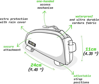 Onedrop Bike Frame Bag - Water Resistant Top Tube Bike Bag with Durable Cordura Fabric, Front Bicycle Storage & Bikepacking Pouch, Cycling Accessories for Biking Travel (Coyote)