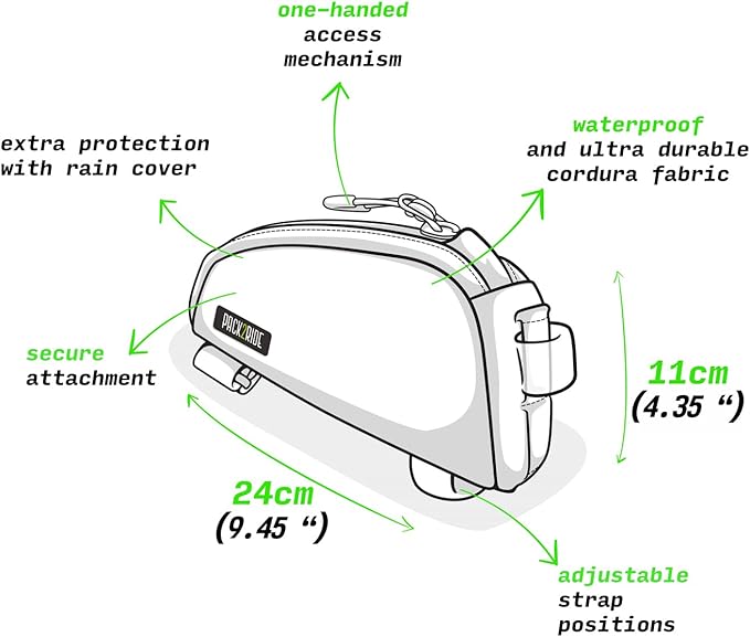 Onedrop Bike Frame Bag - Water Resistant Top Tube Bike Bag with Durable Cordura Fabric, Front Bicycle Storage & Bikepacking Pouch, Cycling Accessories for Biking Travel (Brown)
