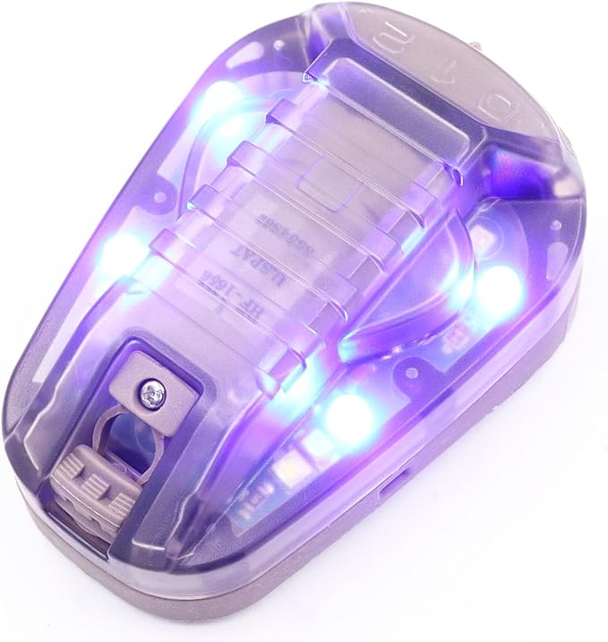 Tactical IR Strobe Helmet Light Military Identification Light with Visible LED + White Strobe Survival Signal Light (Tan-Blue)