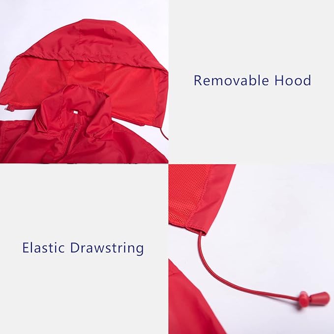 Mens Lightweight Windbreaker Jacket Waterproof Rain Jacket with Hood Soft Shell Jacket