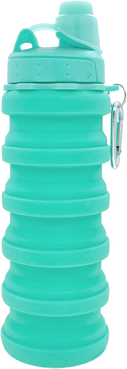 Collapsible Water Bottles Travel water bottle Sports Portable Sport Water Bottle Reusable Water Bottles comes with mountaineering Buckle 500ml silicone Water-proof camping water bottle