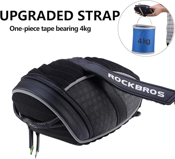 ROCKBROS Bike Seat Bag, Bicycle Saddle Bag Under Seat 3D Shell Cycling Seat Pack for Mountain Road Bikes Black