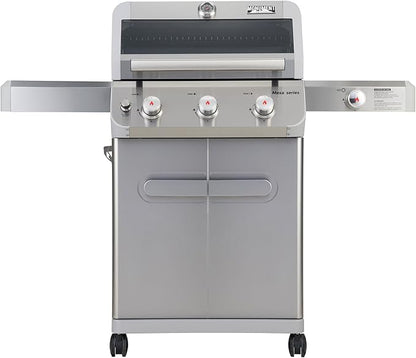 Monument Grills 3+1 Outdoor Barbecue Stainless Steel Propane Gas Grill, 3 Burners & 1 Side Burner 48,000 BTU Patio Garden Grill with Knob Controls, Mesa305