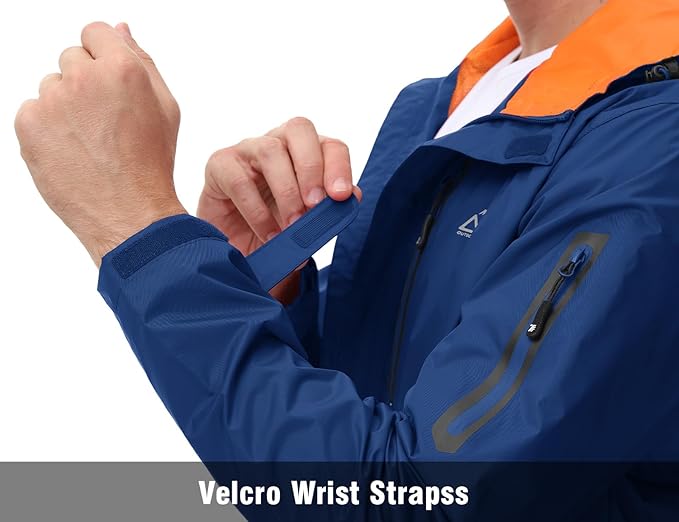 TBMPOY Men's Lightweight Rain Jackets Waterproof Raincoat with Hood Running Cycling Hiking Outdoor Windbreaker